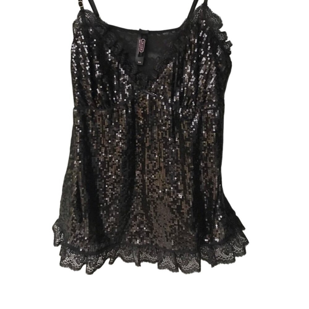 Victorias Secret Sequin Black Camisole Top